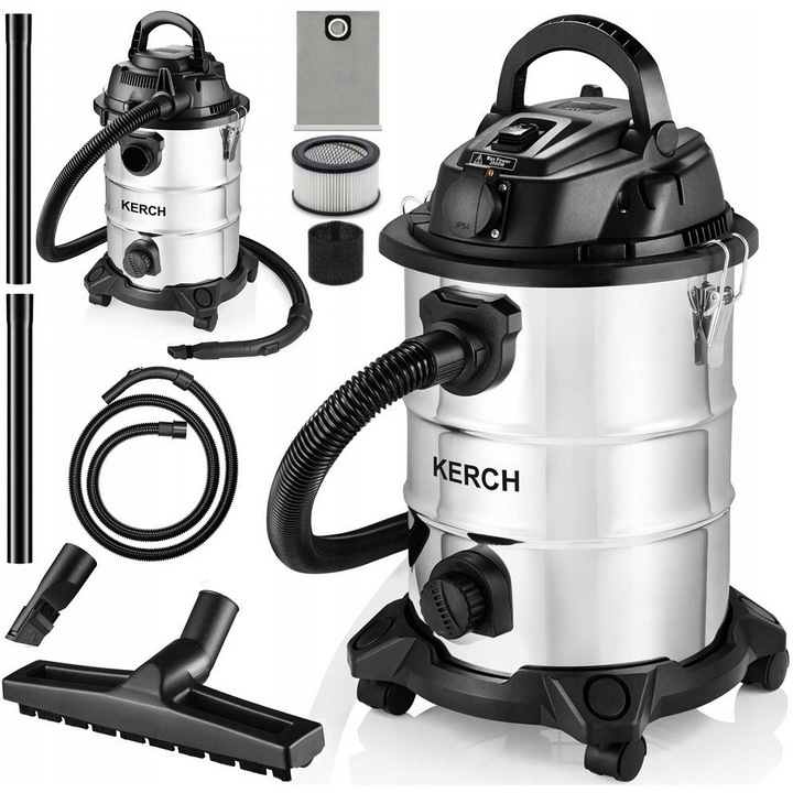 Aspirator industrial Kerch Rado, 3800W, multifunctional, inox, 25l, 4.5m, 2.5m