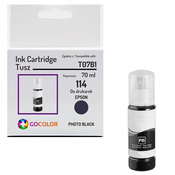 Gocolor 114 T07B1 fotó fekete tintapatron 70ml Epson EcoTank ET-8550-hez