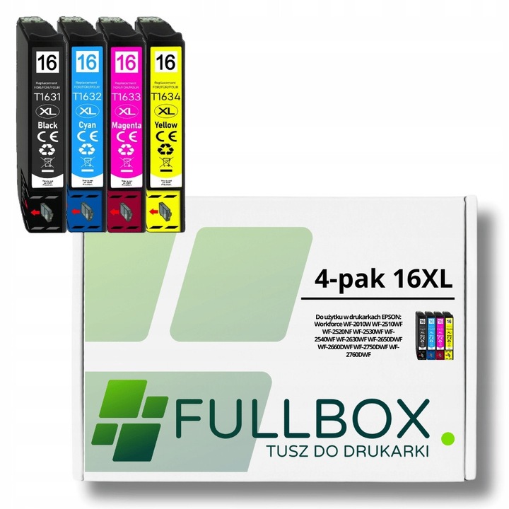 4 db Fullbox 16XL tintapatron készlet, CMYK, 18.2mlx1 15mlx3, Epson WorkForce nyomtatókhoz