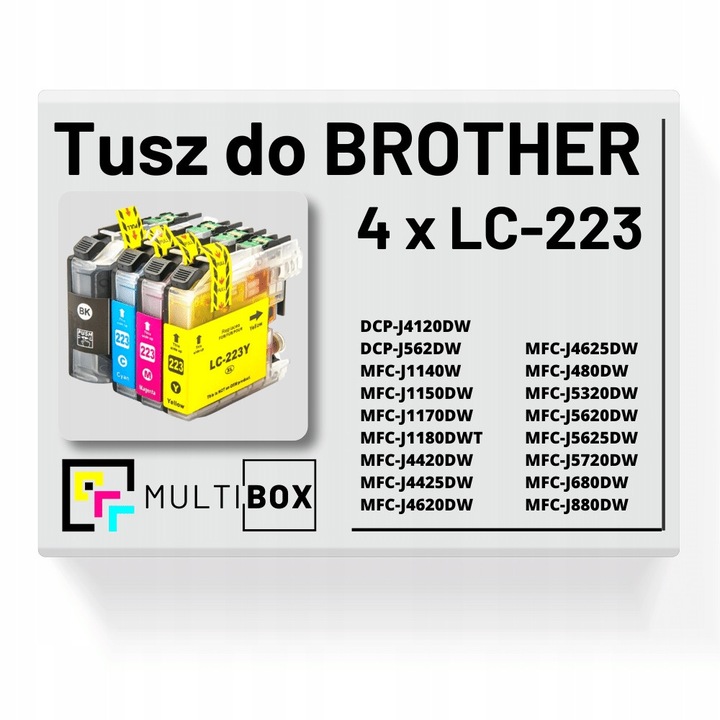 4 db Multibox LC-223 tintapatron készlet, pigment, színes, 16ml+10ml