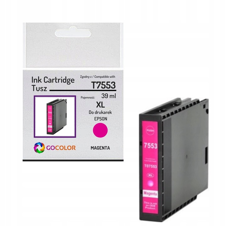 Gocolor T7553 XL tintapatron, magenta, 39ml, 4000 oldal, kompatibilis Epson WorkForce Pro, szett