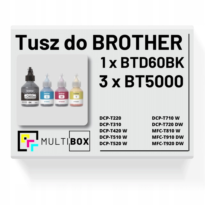 Multibox 4 tintapatron készlet Brother nyomtatóhoz, pigmentes, fekete cián magenta sárga, 100ml+48.8ml