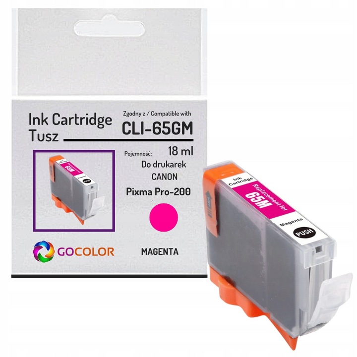 Gocolor CLI-65M tintapatron, magenta, 18ml, Canon PIXMA PRO-200-hoz
