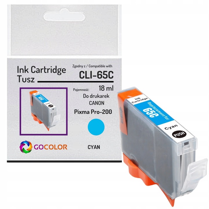 Gocolor CLI-65C tintapatron, cián, 18ml, Canon Pixma Pro 200-hoz