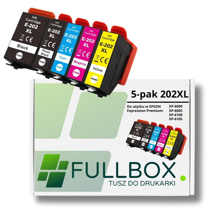 5 db Fullbox 202XL tintapatron készlet Epson Expression Premium XP-6000 XP-6100 XP-6005 nyomtatóhoz