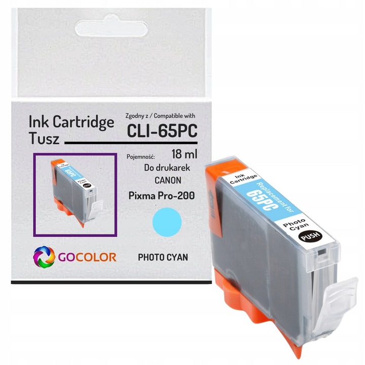 Gocolor CLI-65 18ml cián fotó tinta Canon PIXMA PRO-200-hoz