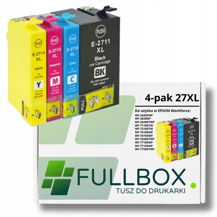 4 db Fullbox 27XL tintapatron készlet Epson WorkForce-hoz, többszínű