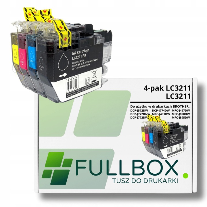 Fullbox LC3213 LC3211 nyomtatópatron készlet 4 darabos, többszínű