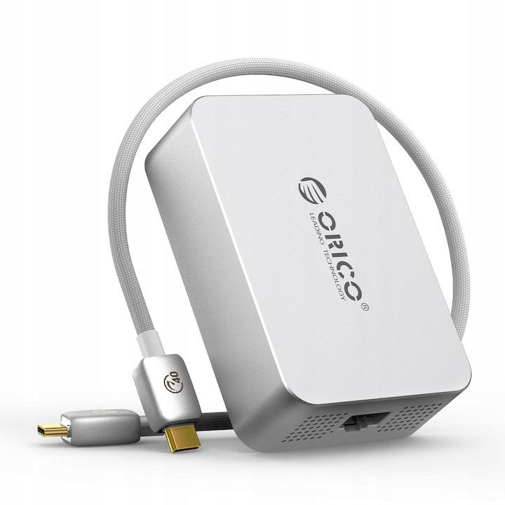 Адаптер Ethernet Orico REA-10 USB-C 10Gbps сребрист 9x5.9x2.6cm