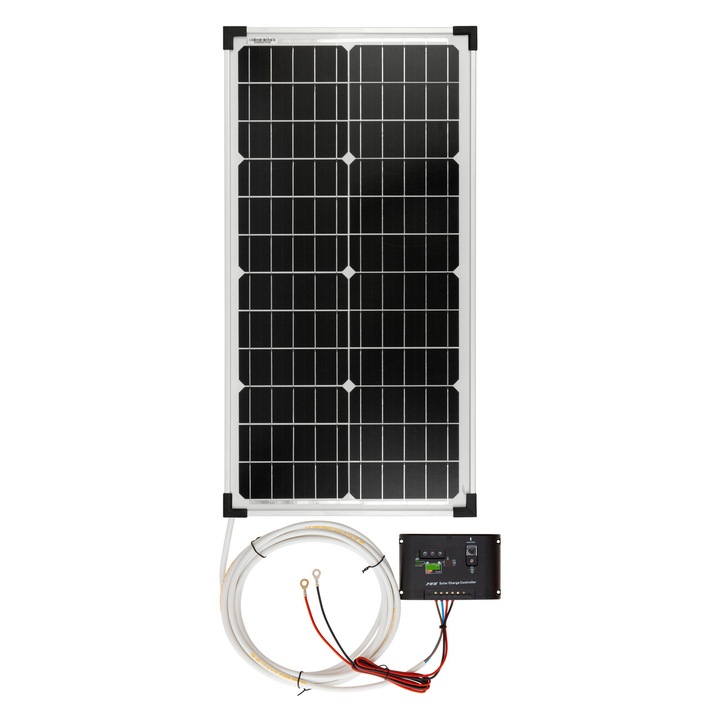 Panou solar monocristalin 30 W cu regulator de reincarcare