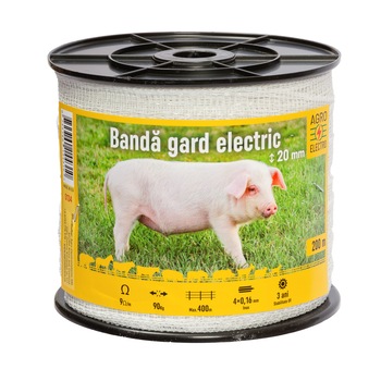 Banda gard electric - 20 mm - 200 m - 90 kg - 9 Ω/m Banda gard electric - 20 mm - 200 m - 90 kg - 9 Ω/m