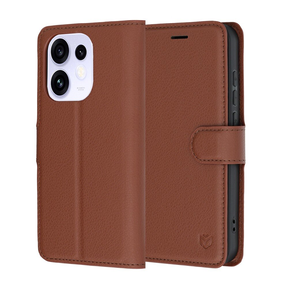 Husa pentru Oppo Reno 16 / Reno 16 Pro Tip Carte, Leather Folio, Functie de Stand, Calitate Premium, Antisoc, Protectie Sporita, Maro