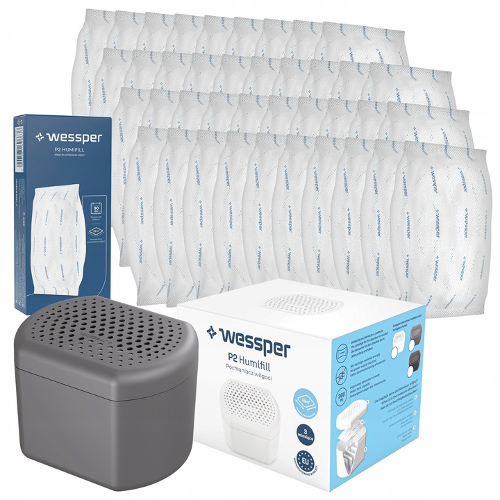 Set dezumidificator Wessper P2 Humifill gri 40x250g 40x15x10cm