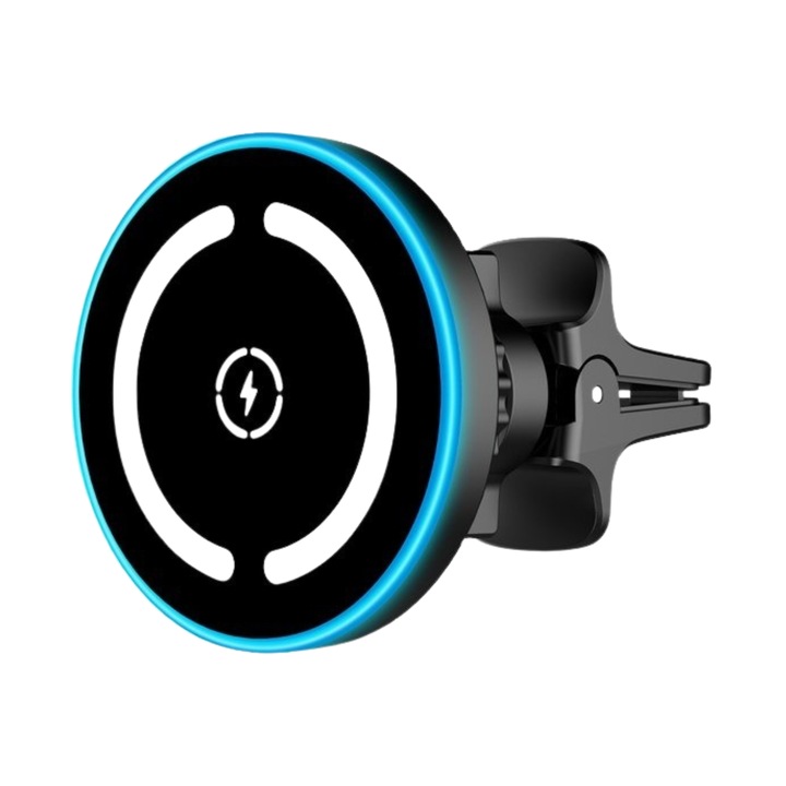 GrandMobile MagSafe kompatibilis autós tartó, 15W gyors töltés, titán, teljes készlet