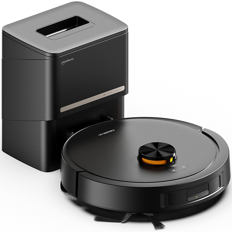 Aspirator robot Deerma S30, Aspirare uscata si umeda, 13000Pa, Statie de golire automata, Mapare LDS, 40W, 2600mAh, Negru