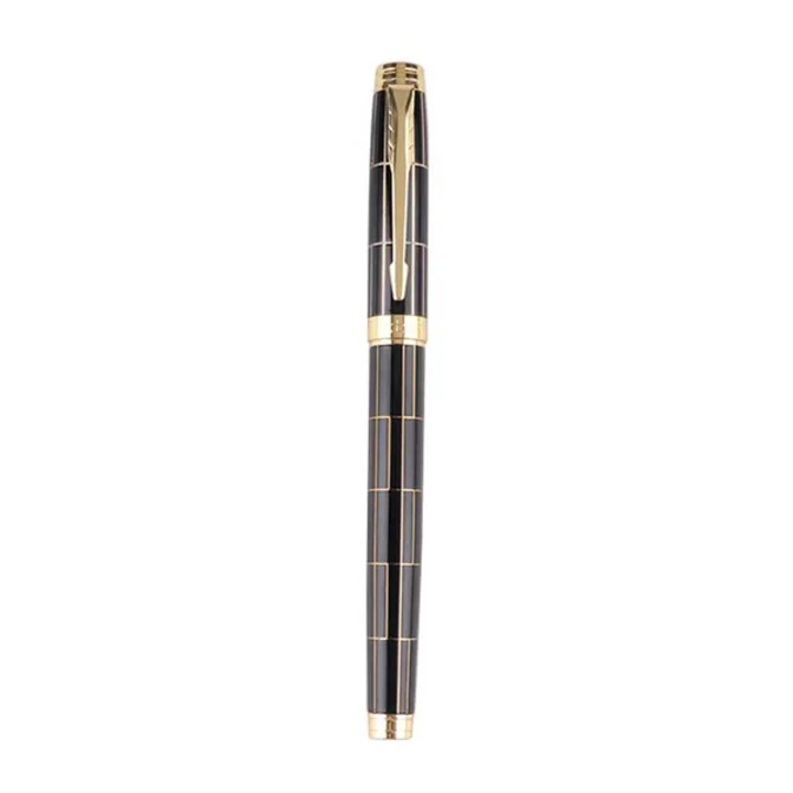 Toll PRE-CJk0515-26-0820-4169, 0.5 mm hegy, fényes test kockás mintával és arany kiegészítőkkel, fekete/arany