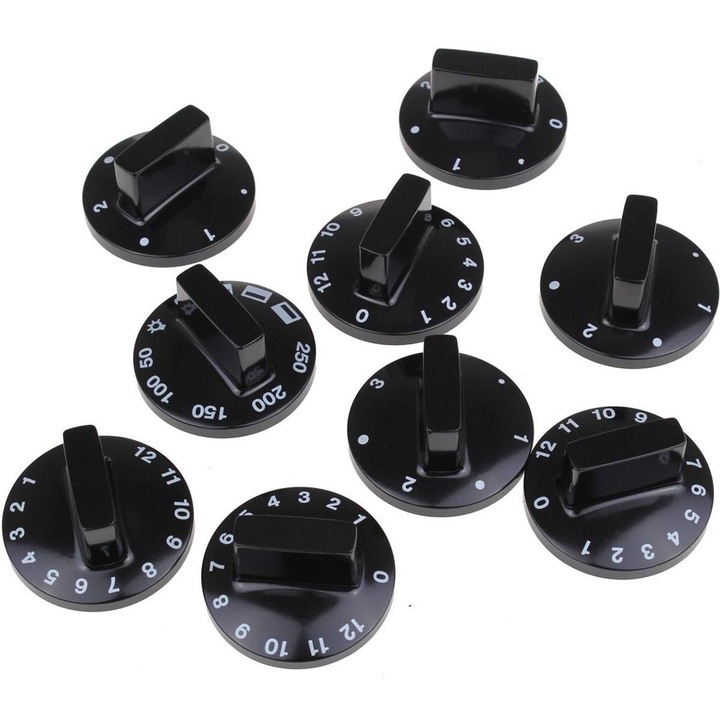 Set de butoane pentru plita electrica 4+4+1 pozitie 0 UNIVERSAL