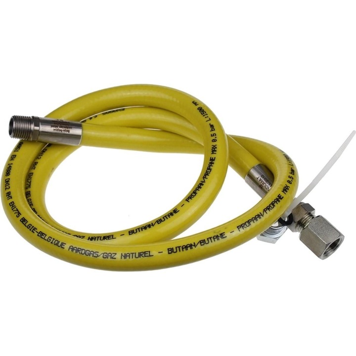 Furtun de alimentare pentru aragaz 1500mm 1/2" - GALBEN - UNIVERSAL