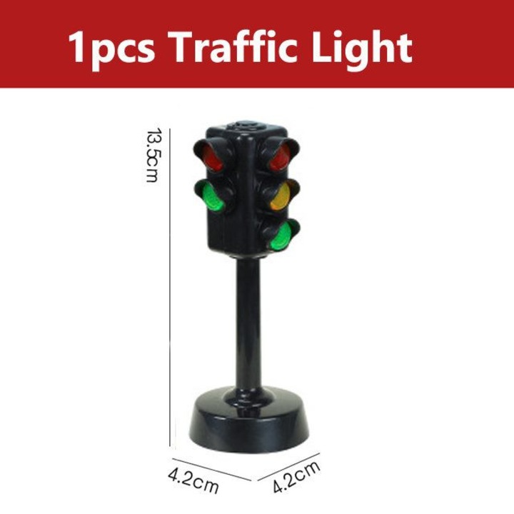 Semafor muzical pentru trenulete, plastic, negru-alb, 13.5x4.2x4.2cm