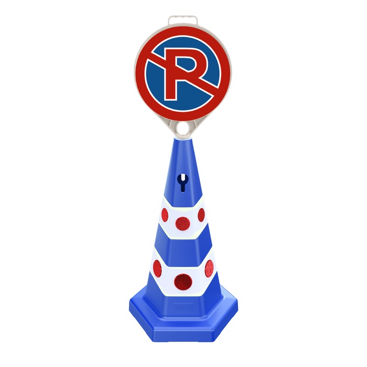 Set Con Rutier Albastru 60cm cu Indicator Parcarea Interzisa (Plastic)