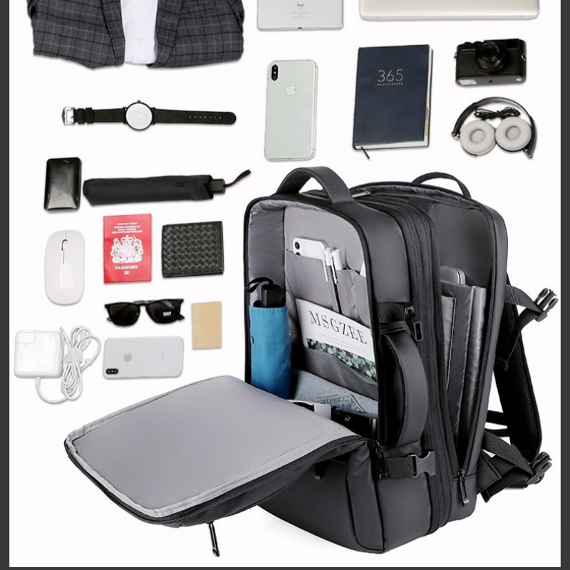 Rucsac multifunctional si spatios pentru laptop de 17 inci, unisex, cu multiple compartimente si capacitate mare, conceput pentru a reduce efortul fizic, negru