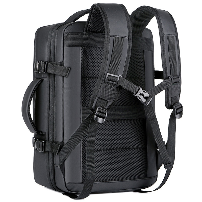 Rucsac multifunctional si spatios pentru laptop de 17 inci, unisex, cu multiple compartimente si capacitate mare, conceput pentru a reduce efortul fizic, negru
