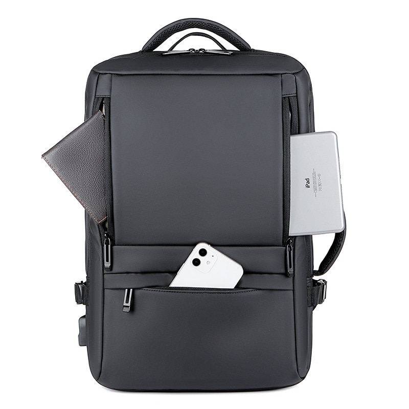 Rucsac multifunctional si spatios pentru laptop de 17 inci, unisex, cu multiple compartimente si capacitate mare, conceput pentru a reduce efortul fizic, negru