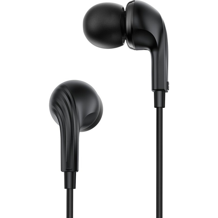 Casti cu fir XO EP86, microfon, negru, 1.2m