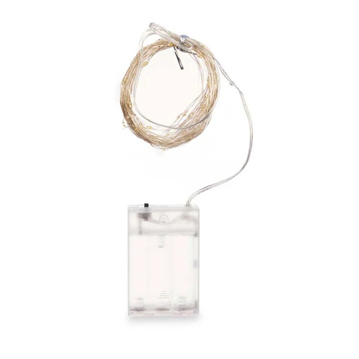 Bandă Giftdecor, 100 LED-uri alb cald, pentru uz interior