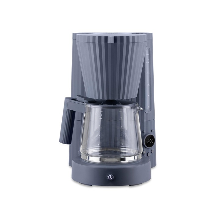 Alessi Plisse MDL14 G, Aparat de cafea cu filtru design, functie de pornire automata, din rasina termoplastica, priza europeana 1100 W, 150 cl, gri