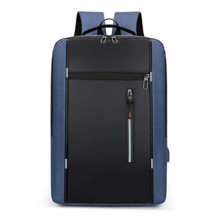 Rucsac laptop impermeabil 15.6 inch, USB, albastru, 20L