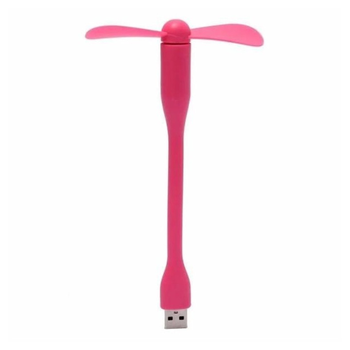 Ventilátor USB hordozható laptophoz K0345-0806-TDCJ-xw7502, mini, rugalmas, rózsaszín
