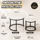 Set 2 Masute Cafea Rotunde Infiniteea™, 2 in 1, Blat PAL Laminat Efect Marmura Alba, Cadru Metalic, Masa Mare 60 x 45 cm, Masa Mica 40 x 40 cm, Design Modern, Ideal pentru Living, Negru
