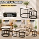 Set 2 Masute Cafea Rotunde Infiniteea™, 2 in 1, Blat PAL Laminat Efect Marmura Alba, Cadru Metalic, Masa Mare 60 x 45 cm, Masa Mica 40 x 40 cm, Design Modern, Ideal pentru Living, Negru
