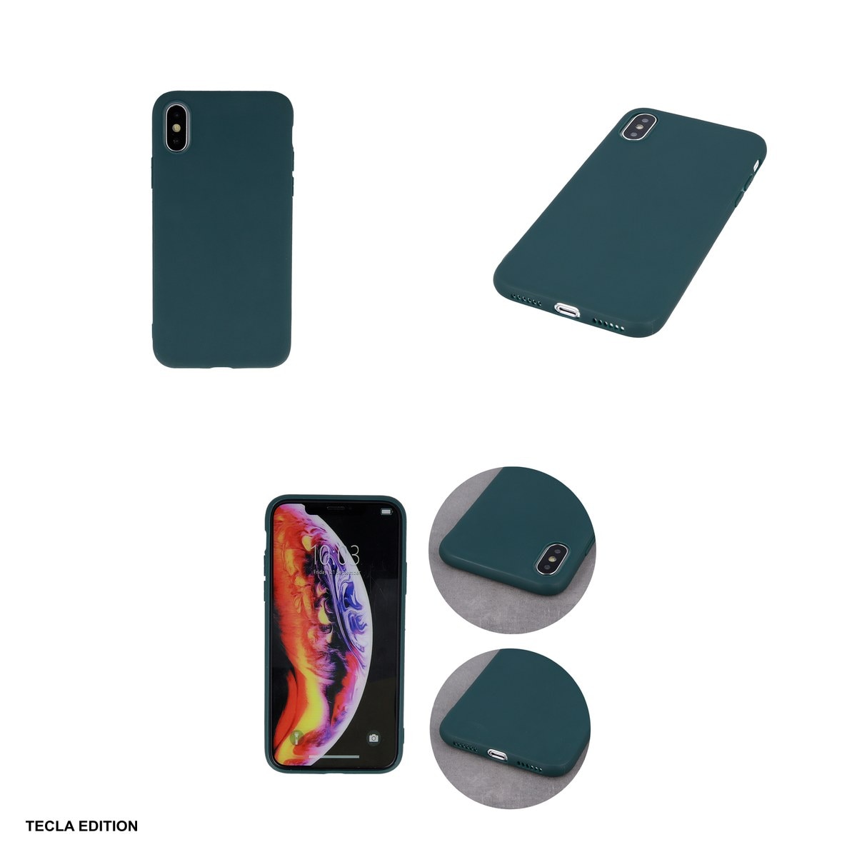 Husa Matt TPU forest pentru Motorola Moto E22, Moto E22i, Carcasa, Verde
