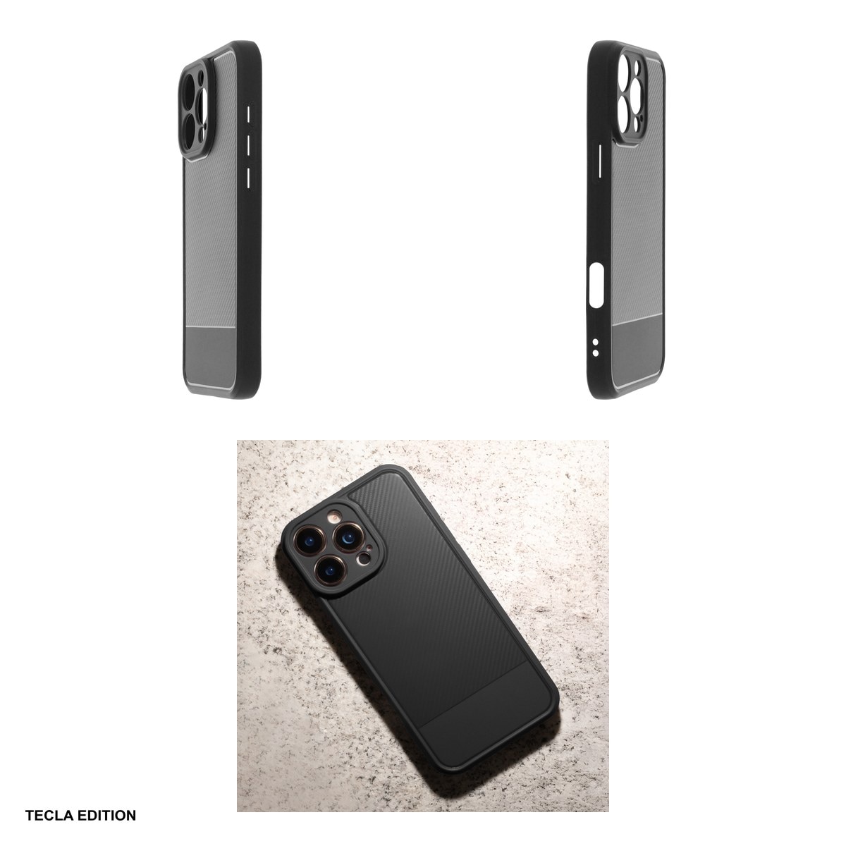 Husa Simple Carbon pentru Xiaomi Note 14 Pro 5G (Global), Redmi Note 14 Pro Plus 5G (Global), Carcasa, Negru