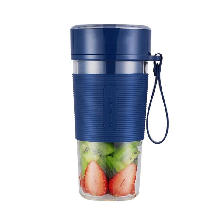 Mini Turmixgép Hordozható USB Töltéssel, 150W, 4 Rozsdamentes Acél Penge, 20.000 RPM, Smoothie-khoz, Shake-ekhez és Természetes Levekhez
