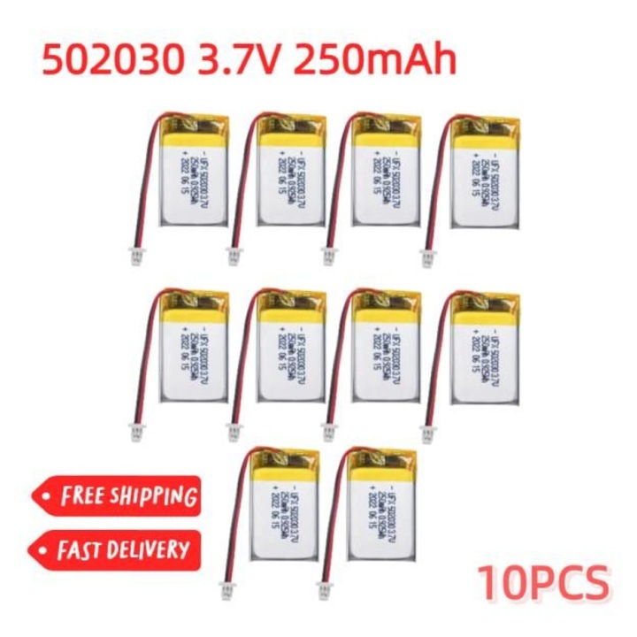 Baterii litiu-polimer 502030 250mAh 3.7V set 10 buc