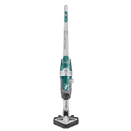 Aspirator vertical Rowenta Air Force Extreme Silence RH8912WH, 18 V, 0.5 l, cap de aspirare Delta Slim, 3 setari de viteze, Alb/Verde