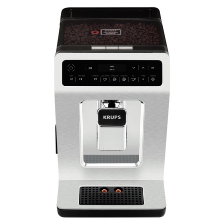 Espressor automat Krups Evidence EA891C10, 1450 W, 15 bari, rezervor boabe 260g, rezervor apa 2.3 l, rasnita 3 nivele, Argintiu