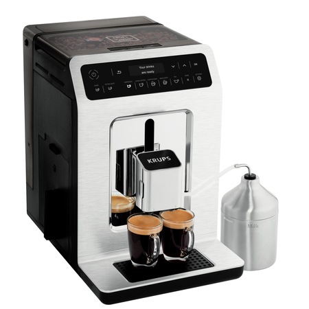 Espressor automat Krups Evidence EA891C10, 1450 W, 15 bari, rezervor boabe 260g, rezervor apa 2.3 l, rasnita 3 nivele, Argintiu