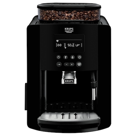 Espressor automat Krups Arabica EA817010, 1450W, 15 bari, rezervor boabe 260g, rezervor apa 1.7L, rasnita 3 nivele, Negru