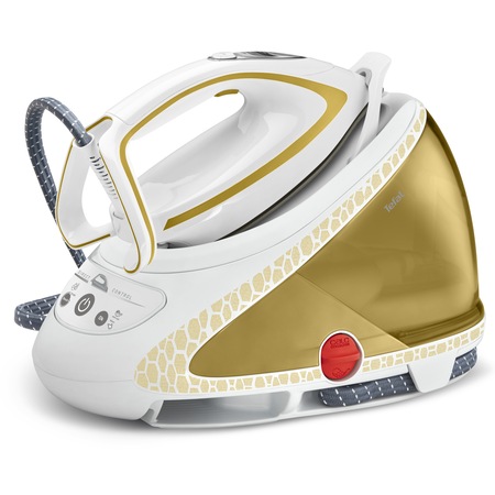 Statie de calcat Tefal Pro Express Ultimate Care GV9581E0, 2600W, capacitate rezervor 1.9L, 8 bari, jet de abur 600g/min, abur variabil 180g/min, timp de incalzire 2 min, Auriu
