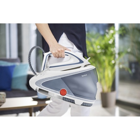 Statie de calcat Tefal Pro Express Ultimate GV9563E0, 2600W, capacitate rezervor 1.9L, 7.5 bari, jet de abur 500g/min, abur variabil 140g/min, Alb/Albastru