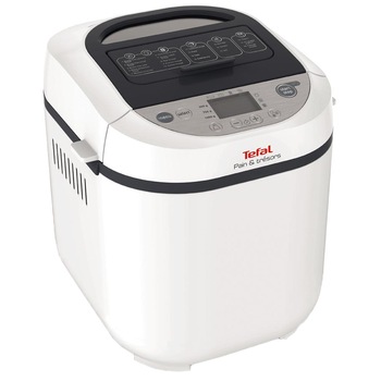 Masina de paine Tefal Pain et Tresors PF250135, 700 W, 1000 g, 3 setari, 20 programe, 28 de retete, Timer, Alb/Negru Masina de paine Tefal Pain et Tresors PF250135, 700 W, 1000 g, 3 setari, 20 programe, 28 de retete, Timer, Alb/Negru