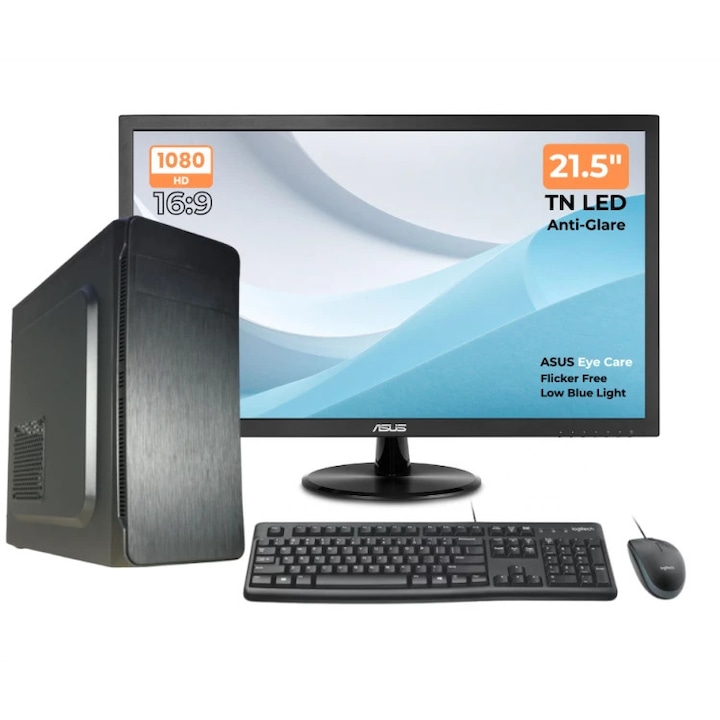 Sistem Desktop PC GAMING PROLIGHT® Procesor AMD Ryzen 5 5600X 4.6GHz, 16GB RAM, 1TB SSD, VIDEO Nvidia GEFORCE RTX 5060 8GB, Windows 11 Pro