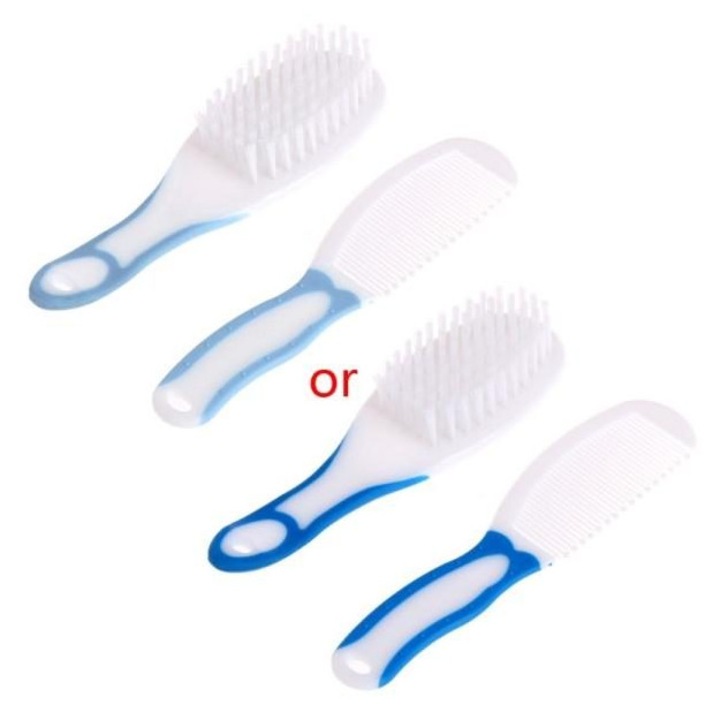 Set ingrijire par bebelusi, tunsor USB, pieptene si perie, albastru