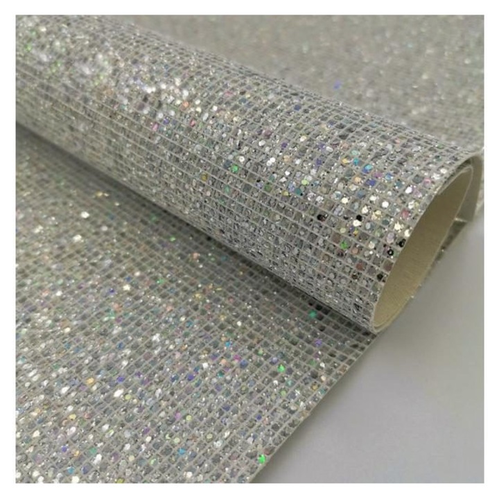 Anyag textil PU glitter, műbőr, 0.7mm, sokszínű, lapok