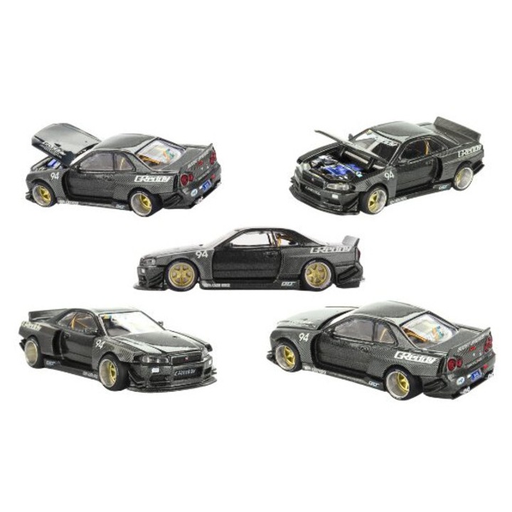Nissan Skyline GT-R (R34) Kaido Works Greddy V2 1999 1:64-es méretarányú Mini GT (KHMG222) autómodell