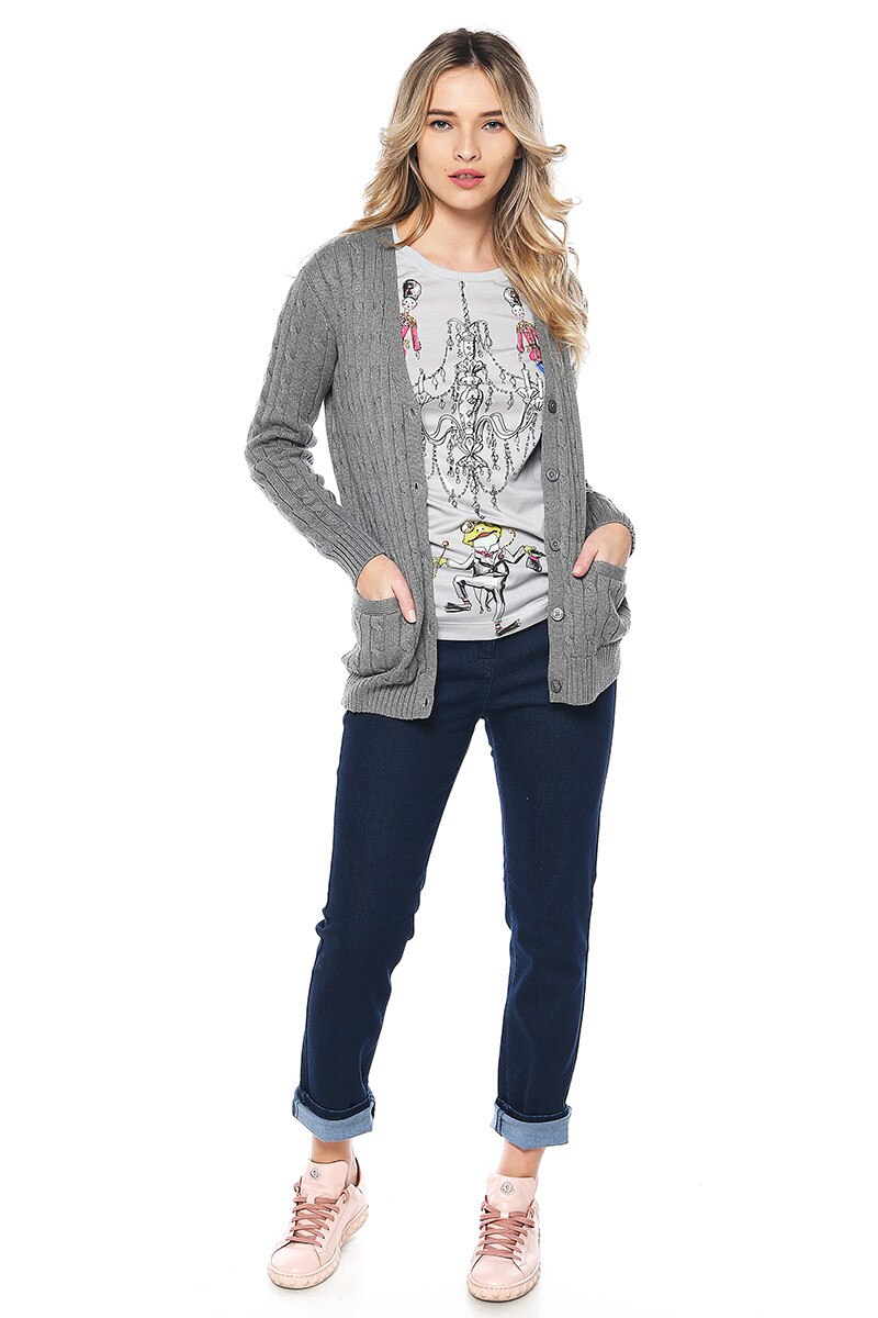 Pulover din bumbac Ralph Lauren Polo Collection, nasturi, Gri